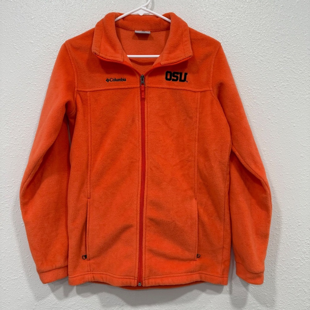 Columbia OSU Oregon State University Fleece Jacket‎ Orange Full Zip XB3912 XL